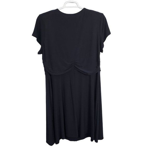 R&M Richards Size 20W Dress Pullover Stretch Fluid Jersey Midi Crystal Navy - Picture 3 of 11